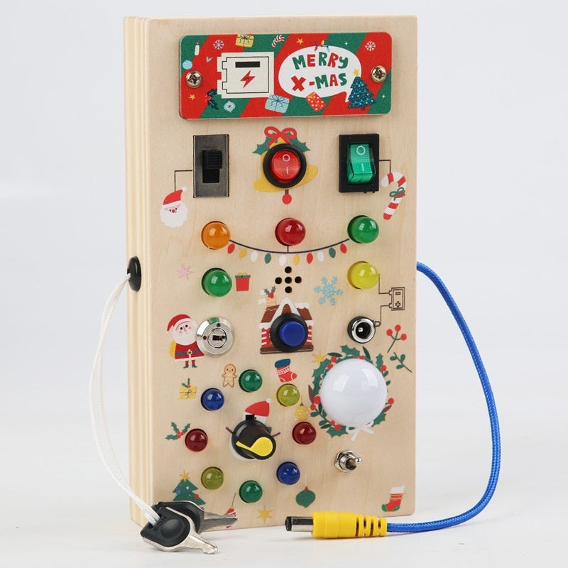 Children's Wooden Busy Board Switch Lights Circuit Board