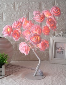 Rose LED Tree Lamp - Small Decorative Table Lamp for Ambient Lighting, ( Free Shipping )