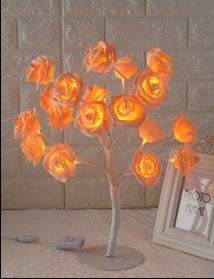 Rose LED Tree Lamp - Small Decorative Table Lamp for Ambient Lighting, ( Free Shipping )