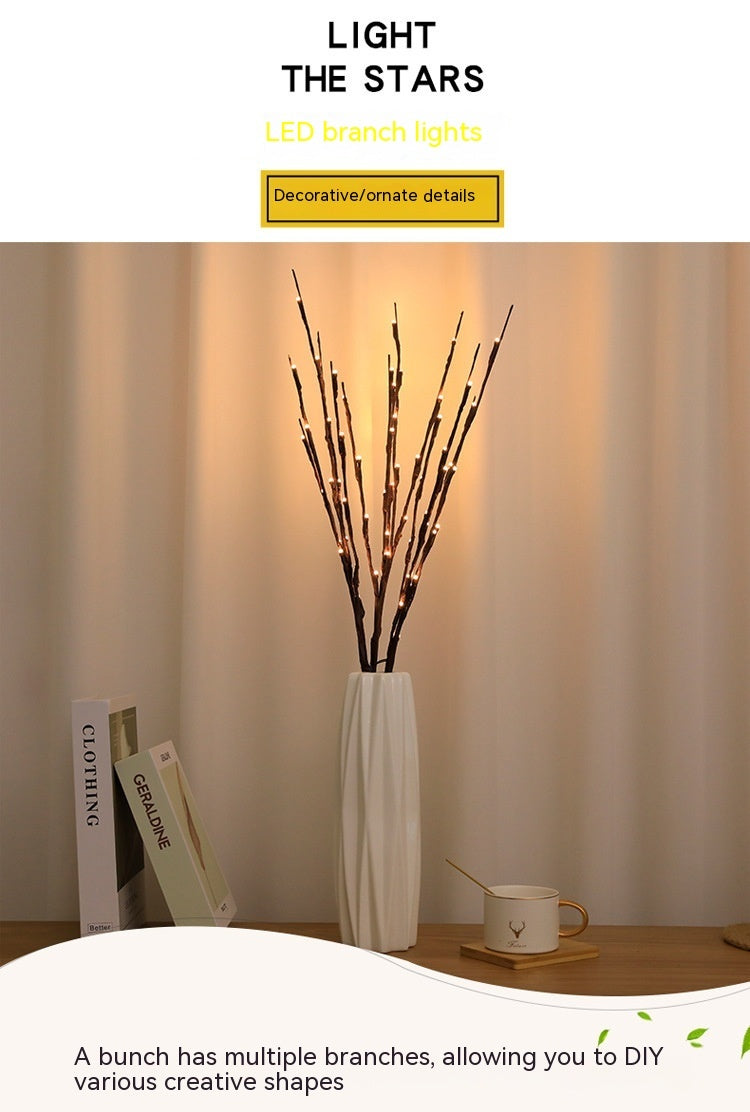 LED Simulation Branch Lamp Romantic Bedroom Layout