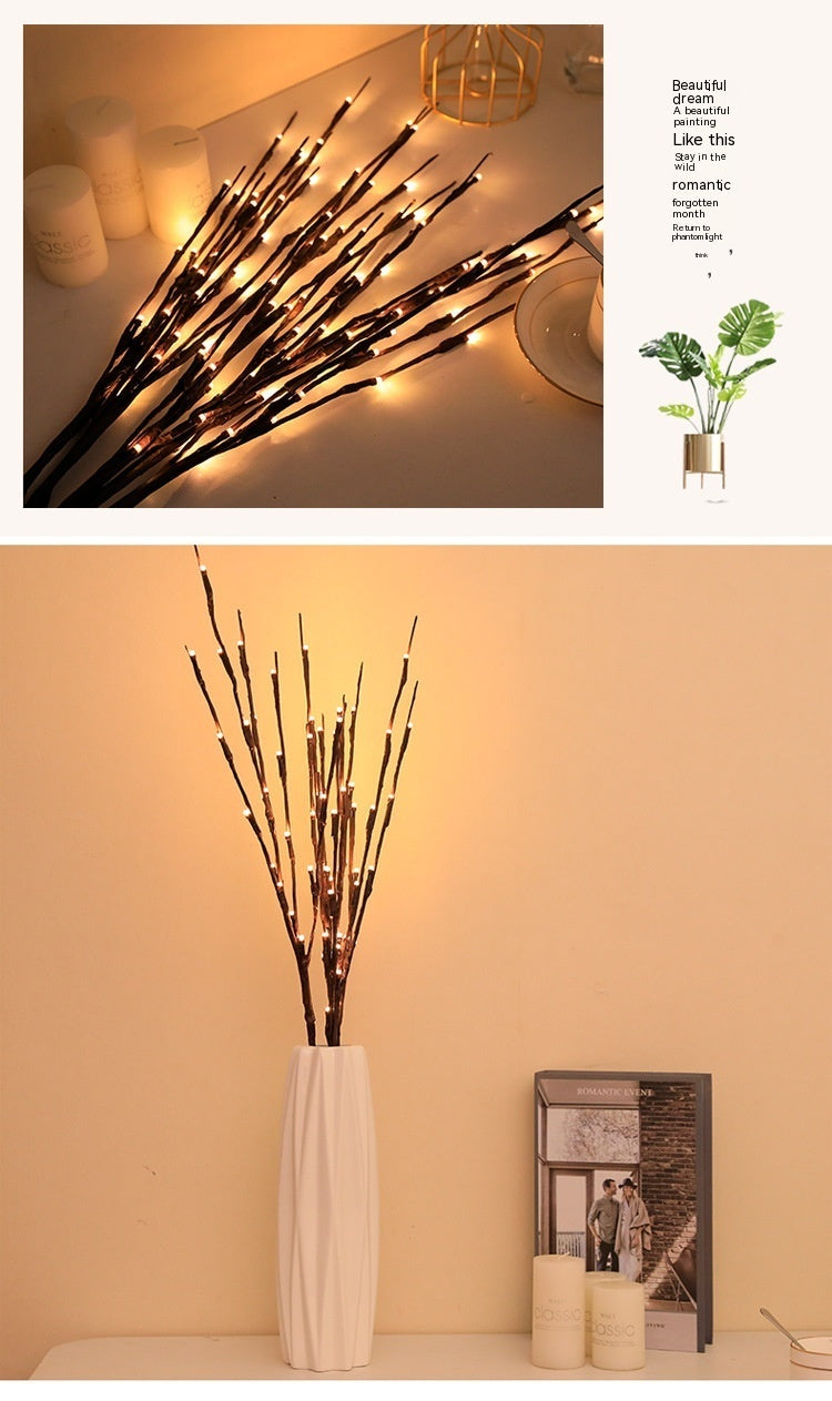 LED Simulation Branch Lamp Romantic Bedroom Layout