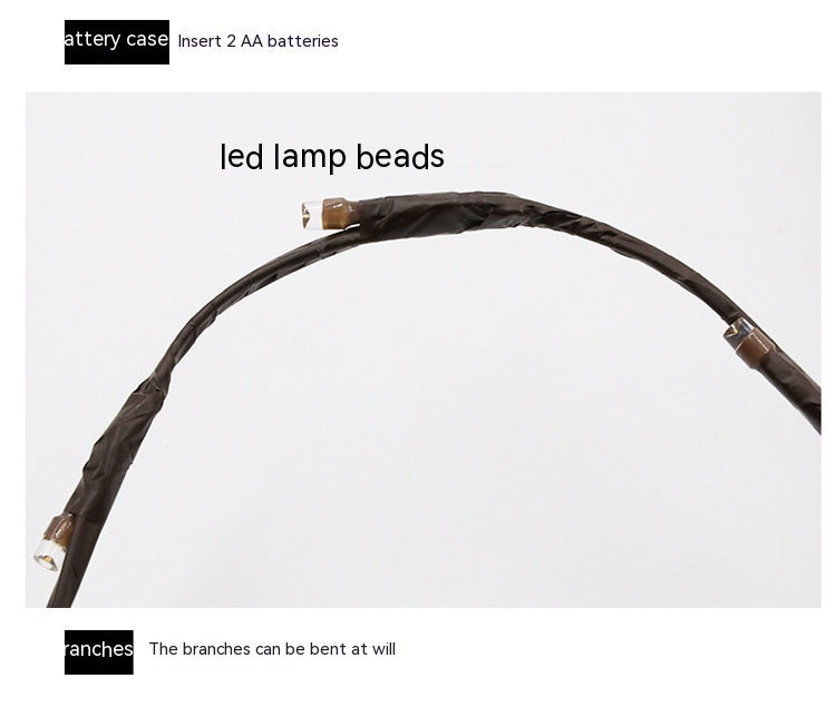 LED Simulation Branch Lamp Romantic Bedroom Layout