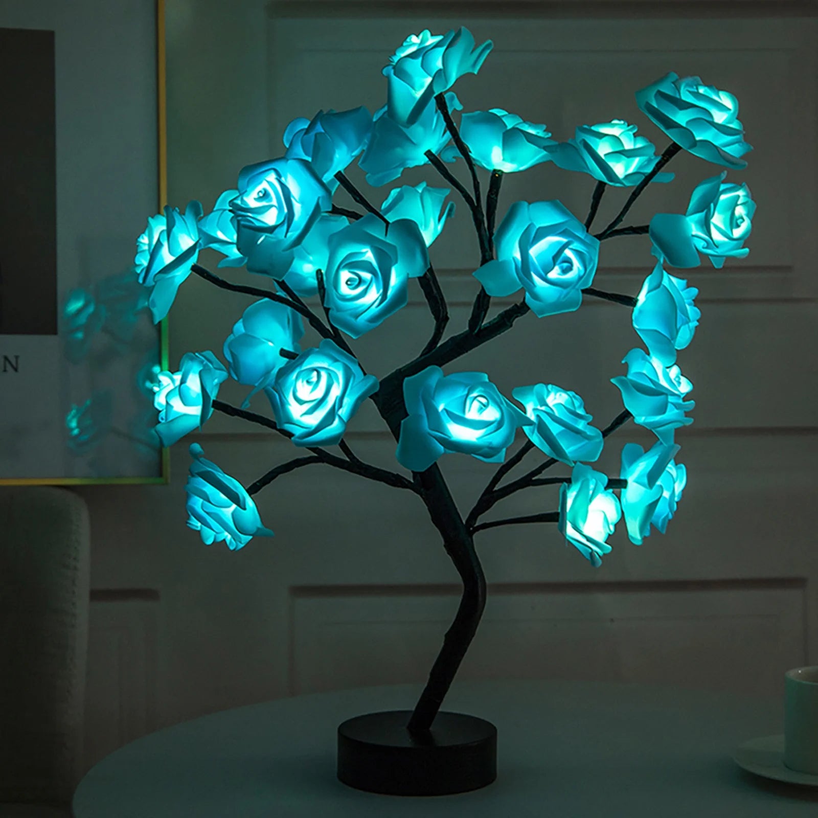 Rose LED Tree Lamp - Small Decorative Table Lamp for Ambient Lighting, ( Free Shipping )