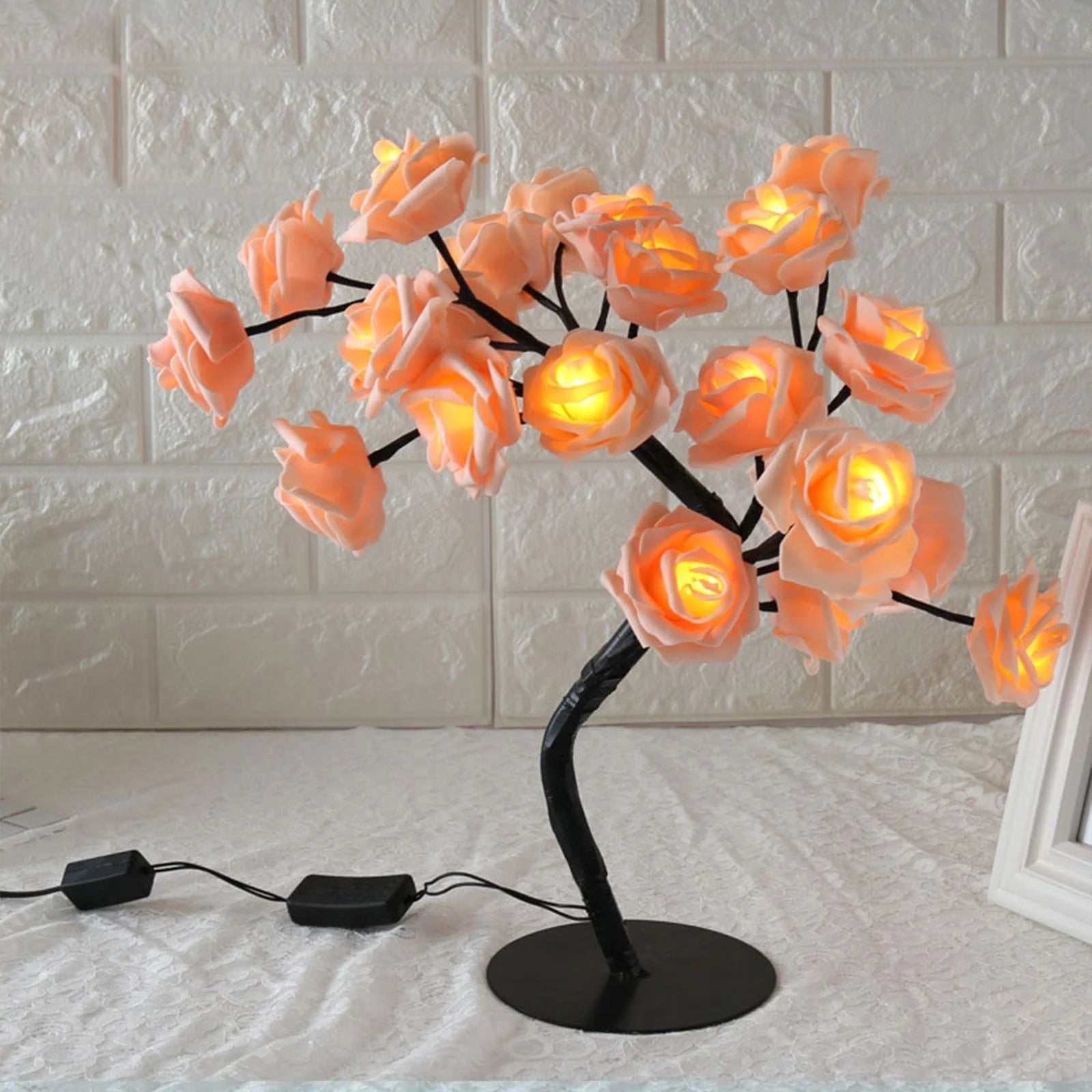 Rose LED Tree Lamp - Small Decorative Table Lamp for Ambient Lighting, ( Free Shipping )