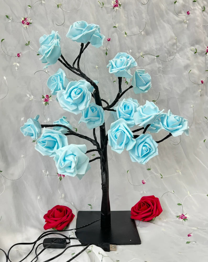 Rose LED Tree Lamp - Small Decorative Table Lamp for Ambient Lighting, ( Free Shipping )